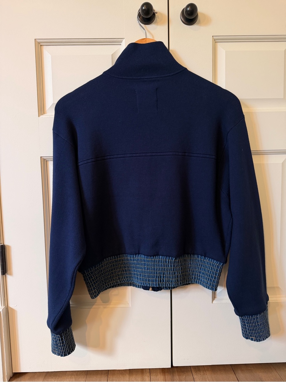 Sandro Paris Denim Pocket Bomber Jacket | Navy | S - Picture 7 of 7
